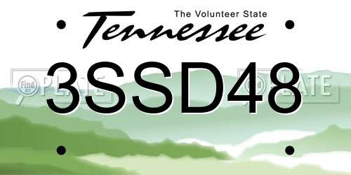 3SSD48 Tennessee License Plate
