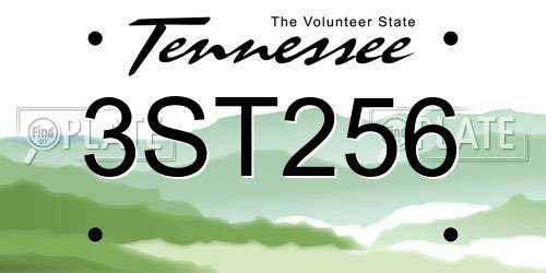 3ST256 Tennessee License Plate