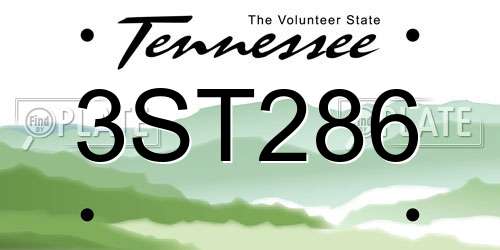 3ST286 Tennessee License Plate
