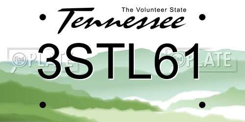 3STL61 Tennessee License Plate