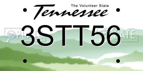 3STT56 Tennessee License Plate