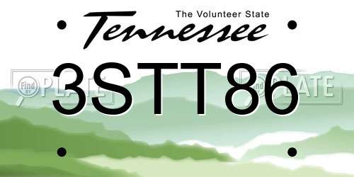 3STT86 Tennessee License Plate