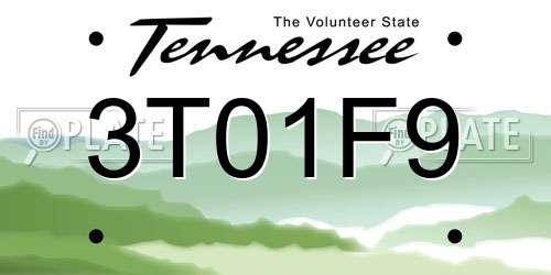 3T01F9 Tennessee License Plate