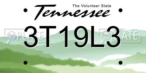 3T19L3 Tennessee License Plate