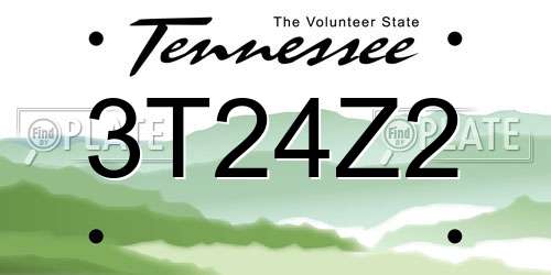 3T24Z2 Tennessee License Plate