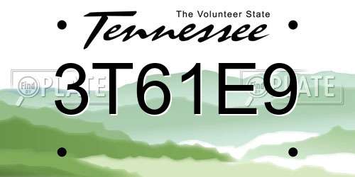 3T61E9 Tennessee License Plate