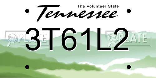 3T61L2 Tennessee License Plate