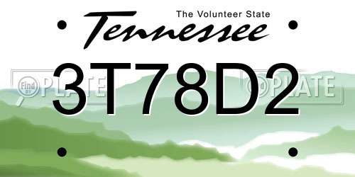 3T78D2 Tennessee License Plate