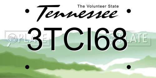 3TCI68 Tennessee License Plate
