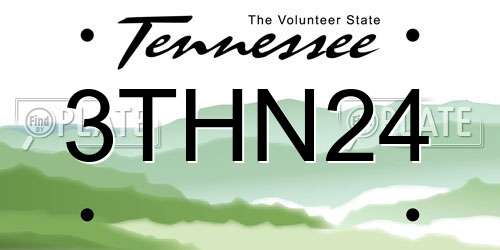 3THN24 Tennessee License Plate
