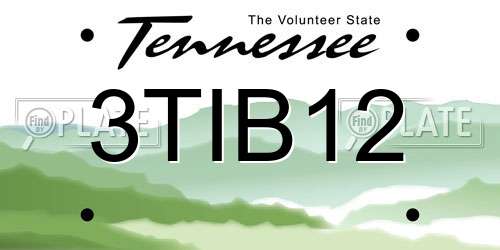 3TIB12 Tennessee License Plate