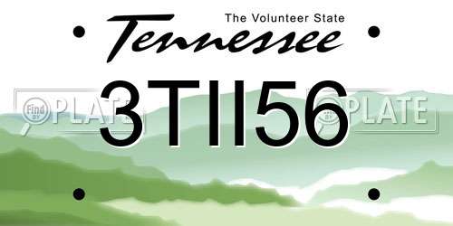 3TII56 Tennessee License Plate