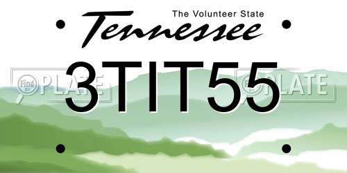 3TIT55 Tennessee License Plate