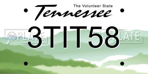 3TIT58 Tennessee License Plate