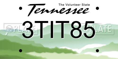 3TIT85 Tennessee License Plate