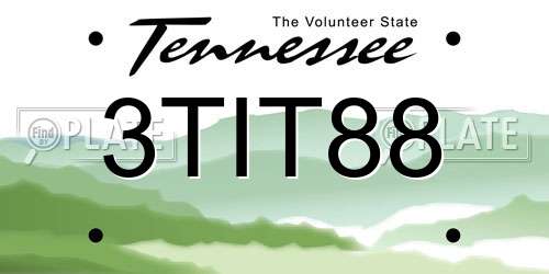 3TIT88 Tennessee License Plate