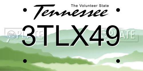3TLX49 Tennessee License Plate