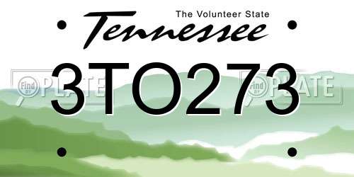 3TO273 Tennessee License Plate