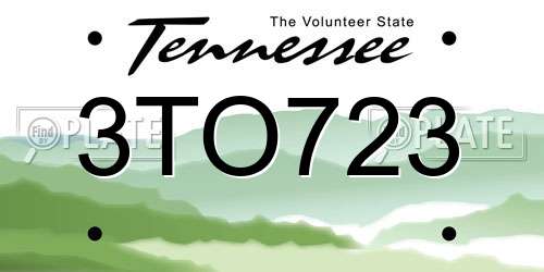 3TO723 Tennessee License Plate