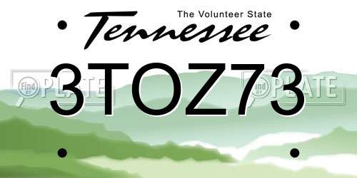 3TOZ73 Tennessee License Plate