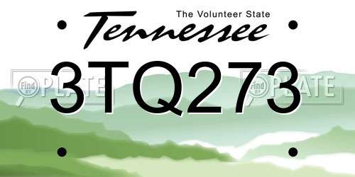 3TQ273 Tennessee License Plate