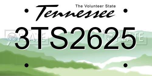 3TS2625 Tennessee License Plate