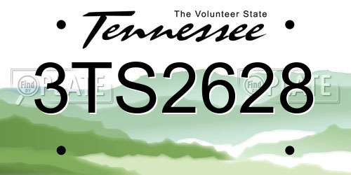 3TS2628 Tennessee License Plate