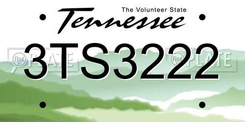 3TS3222 Tennessee License Plate