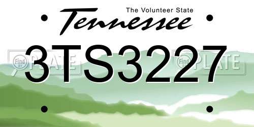 3TS3227 Tennessee License Plate