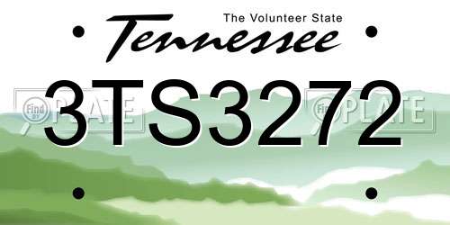 3TS3272 Tennessee License Plate