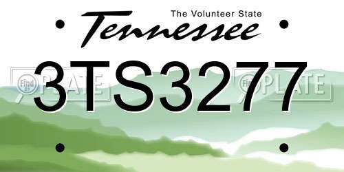 3TS3277 Tennessee License Plate