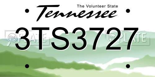 3TS3727 Tennessee License Plate
