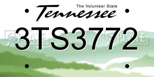 3TS3772 Tennessee License Plate
