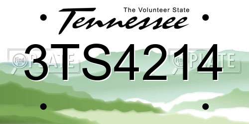 3TS4214 Tennessee License Plate