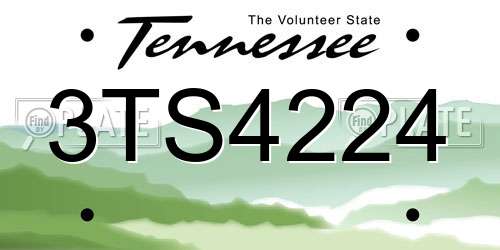 3TS4224 Tennessee License Plate