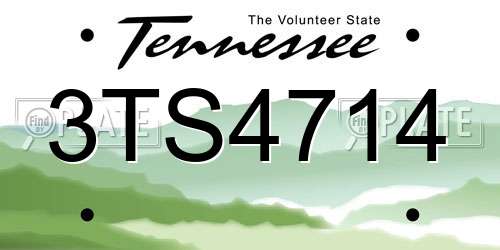 3TS4714 Tennessee License Plate