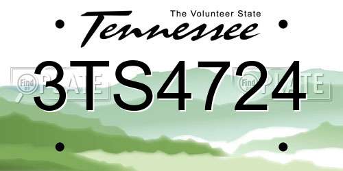 3TS4724 Tennessee License Plate