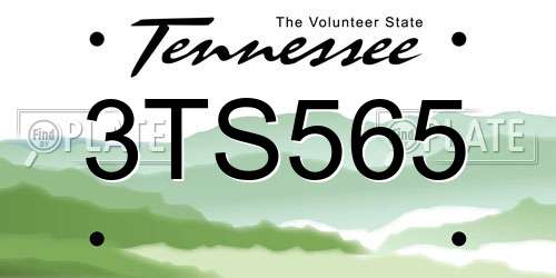 3TS565 Tennessee License Plate