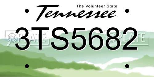 3TS5682 Tennessee License Plate
