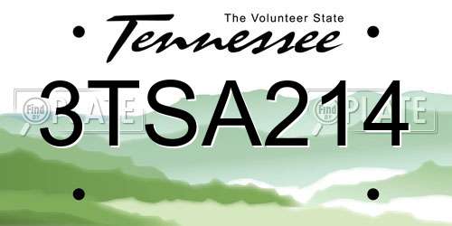 3TSA214 Tennessee License Plate