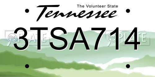 3TSA714 Tennessee License Plate