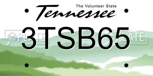 3TSB65 Tennessee License Plate