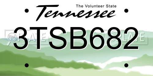 3TSB682 Tennessee License Plate