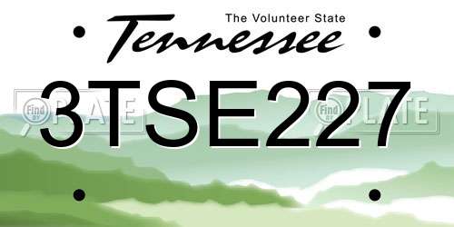 3TSE227 Tennessee License Plate