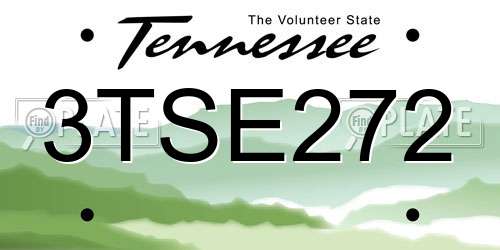 3TSE272 Tennessee License Plate
