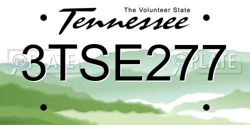 3TSE277 Tennessee License Plate