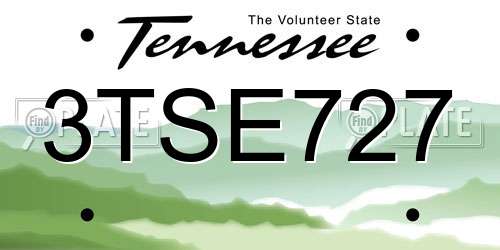 3TSE727 Tennessee License Plate