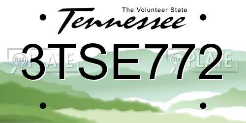 3TSE772 Tennessee License Plate