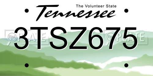 3TSZ675 Tennessee License Plate