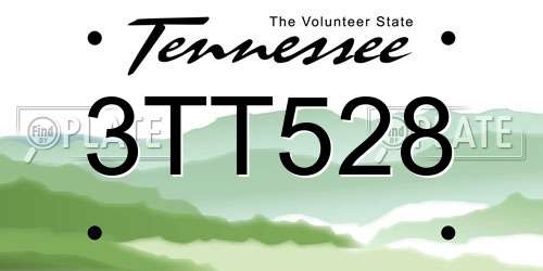 3TT528 Tennessee License Plate